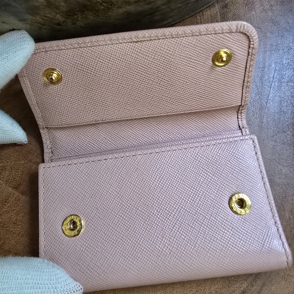 Prada Key Holder Case Pink Ssffisno Leather - Picture 3 of 10